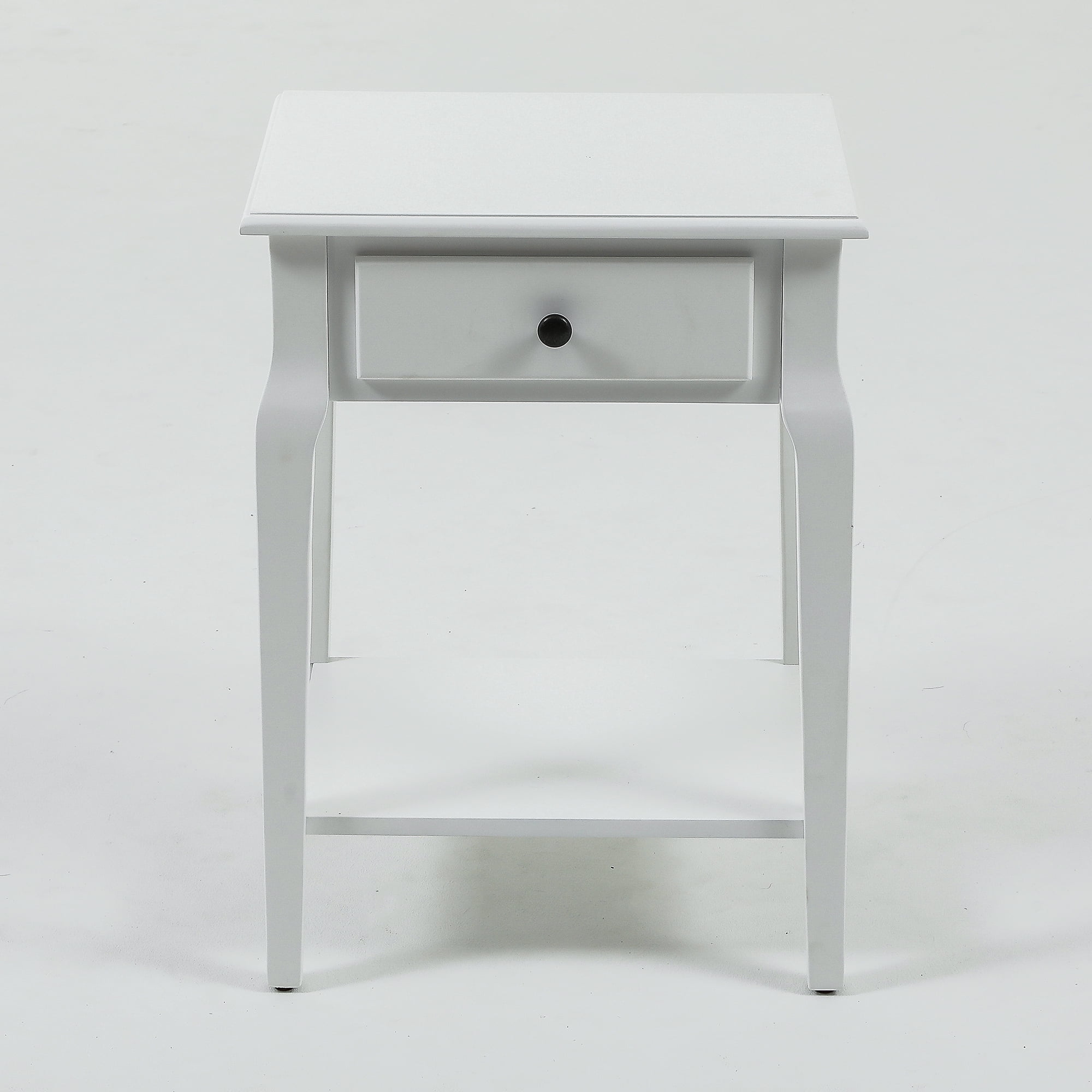 White Single Drawer End Table