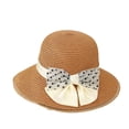 thumbnail image 5 of SikaFu Summer New Black Dot Bow Grass Hat Female Small Fresh Sweet Sun Hat Fashion Temperament, Sun Hat, 5 of 7