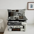 thumbnail image 3 of Erosebridal Rustic Cabin Comforter Set King Size Country Farmhouse Buffalo Plaid Bedding Sets,Woodland Bear Deer Wolf Bed Comforter Hunting Animal Wildlife Quilt Black Brown Grey Camper Car Decor, 3 of 6