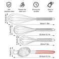 thumbnail image 2 of Topekada 3 Pack Egg Whisk with Yolk White Separator,8"10"12" Stainless Steel Wire Whisk Set for Cooking Kitchen Wire Egg Beater for Stirring,Blending and Beating,Strong Handle, 2 of 7