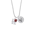 thumbnail image 2 of Delight Jewelry Silvertone Love with Maroon Paw Silvertone Script Initial Disc - V - Charm Necklace, 20"+3", 2 of 4
