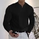 thumbnail image 3 of Tops para hombre Camisas Blusas Elegante Casual Camisas de manga larga Camisa de moda Color sólido Cuello en V Jersey Odeerbi ODB-5, 3 of 8