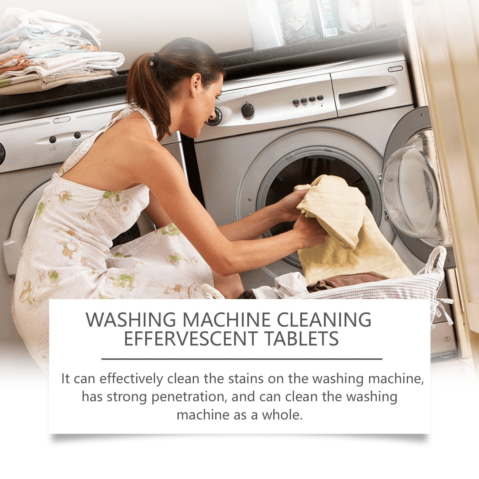 Alvantor Washing Machine Cleaner Tablets - Deep Clean Descaler Deodorizer for HE Front & Top Load Washers, 12pcs