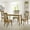 Medium Brown (Dark Beige Cushion), variant on Wooden 5 Piece Dining Table Set, 4 Classic Style Solid Wood Ronda Upholstered Chairs w Palmer Rectangular Dining Table, Kitchen Set for four, Living Room Set, Medium Brown Color
