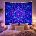 thumbnail image 2 of Floral Mandala in a Nebula with Crescent Moons, Mystical Psychedelic for Space Lovers, Celestial Wall Art, Housewarming Gift, Tapestry Wall Hanging for Bedroom and Studio, 2 of 7