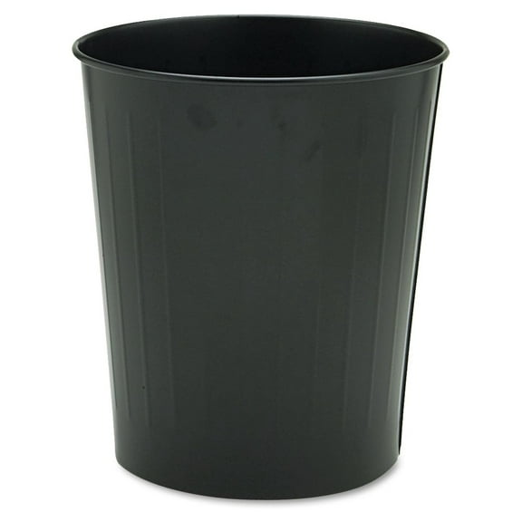 9604BL Round Wastebasket Steel 23.5qt Black