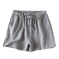 thumbnail image 5 of COMVALUE Women 2026 Shorts for Seniors Summer Casual Drawstring High Waisted Wide Leg Womens Gauze Short Shorts (Grey, L), 5 of 7