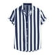thumbnail image 1 of INSPIRE CHIC Camisa a rayas para hombre, manga corta, color block, con botones, playera de playa Azul marino XL, 1 of 6