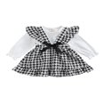 thumbnail image 1 of Tenue de Mode pour Bébé Fille, Coton de Haute Qualité, Imprimé à Carreaux, Col, Manches Longues, Barboteuse, Jupe à Bretelles, 1 of 9