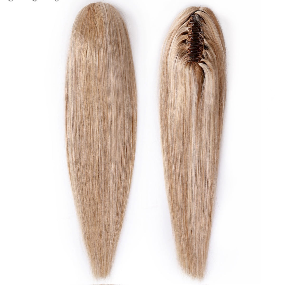 SEGO Jaw/Claw Clip in Hair Extensions Human Hair Clip in Ponytail Hair Extensions 100% Real Remy Hair Long Straight Thick Hair For Women