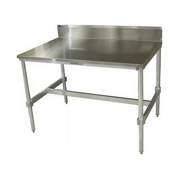 Stainless Top Aluminum I-Frame Table with Backsplash - 34 to 35.5 x 30 x 72 in.