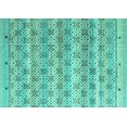 thumbnail image 1 of Ahgly Company Machine Washable Indoor Rectangle Abstract Turquoise Blue Modern Area Rugs, 2' x 5', 1 of 4