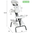 thumbnail image 7 of Dkeli Foldable Massage Chair Portable Adjustable Tattoo Spa Therapy Chair Leather with Free Carry Case, White, 7 of 7