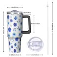 thumbnail image 2 of 40oz Pioneer Flower Floral Print Pattern Insulated Tumbler with Handle, BPA-Free Leak Proof Lid and Straws, Double Wall Vacuum, Hot 12h/Cold 34h, 2 of 6