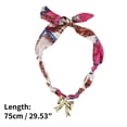 thumbnail image 3 of Unique Bargains 1 Pc Versatile Scarf Necklace with Charm Adjustable Tie Statement Choker for Women Rose Red Brown, 3 of 5
