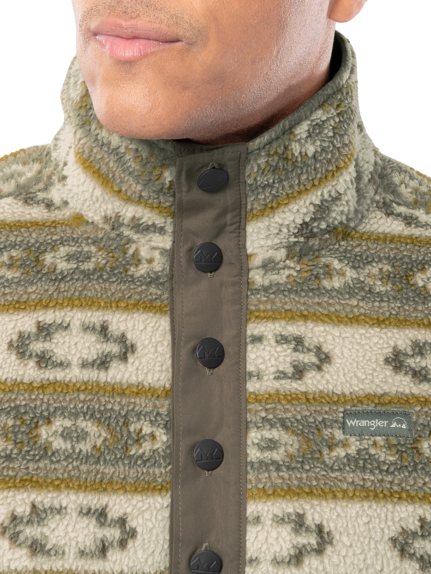Wrangler Outdoor Men's & Big Men's Summit Fleece Mock-neck Artic Pullover Sweater, Size S-2XL