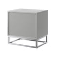 thumbnail image 5 of Posh Living Stefano 2-Drawer Nightstand with Metal Base in Light Gray/Chrome, 5 of 9