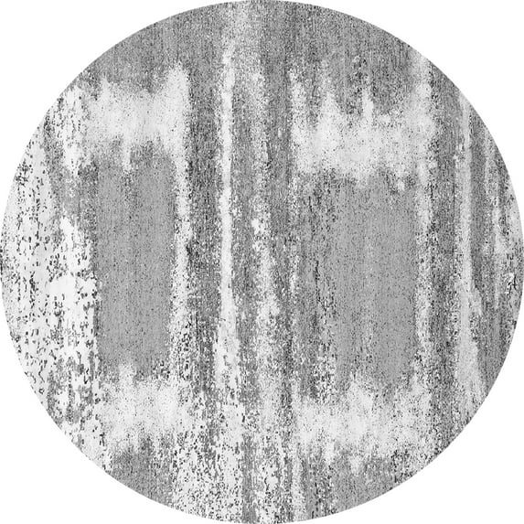 Ahgly Company Indoor Round Oriental Gray Industrial Area Rugs, 7' Round