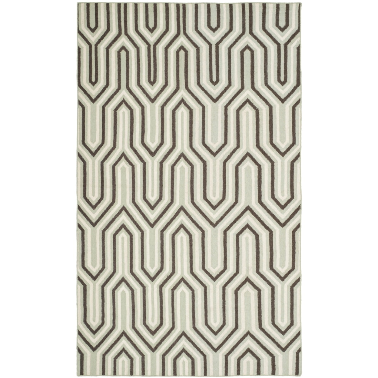 SAFAVIEH Dhurries Windsor Geometric Area Rug, Grey/Multi, 5' x 8'