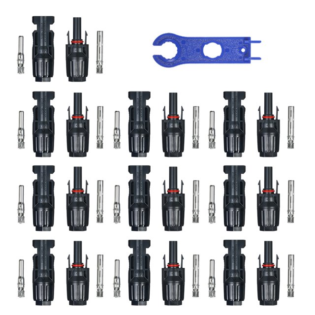 Conector Irfora 10 pares de conectores de cable de panel solar macho / hembra con herramienta de montaje de llave para sistema fotovoltaico Irfora Conector