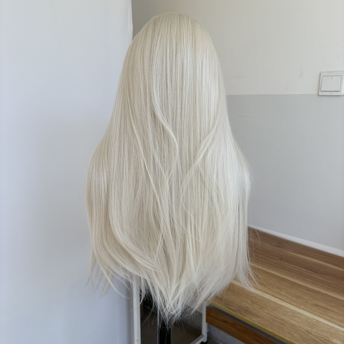 MISSWEN Lace Front Wig Platinum Blonde 26 inch Long HD Lace Synthetic Wig Natural Female