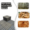 thumbnail image 5 of Hassch Interlocking Deck Tile (Pack of 10, 12"x12"), Acacia Wood Deck Tile, Waterproof all Weather Perfect for Indoor Outdoor, Gray, 5 of 10