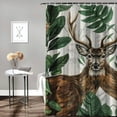 thumbnail image 2 of Orinis Lief, Ince Nordic Banana Leaf Tropical Plants Natural Wood Grain Hotel Bathroom Shower Curtain, Washable Shower Curtain, 2 of 7