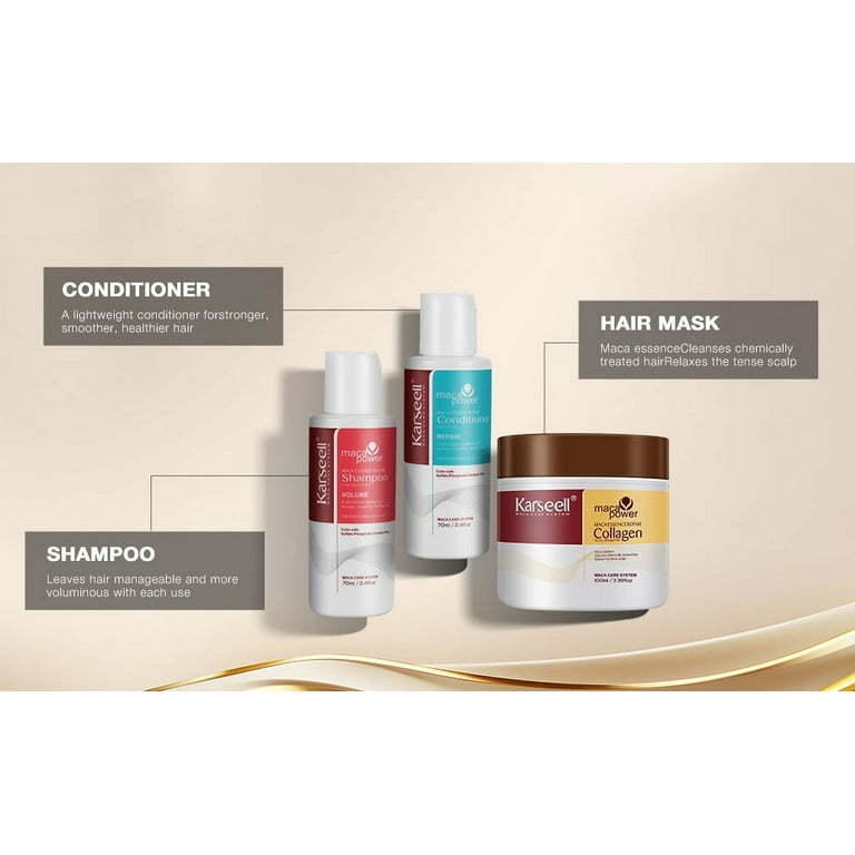 karseell カーセル　2個セット Karseell Collagen Hair Treatment Set, Repair Mask, Shampoo