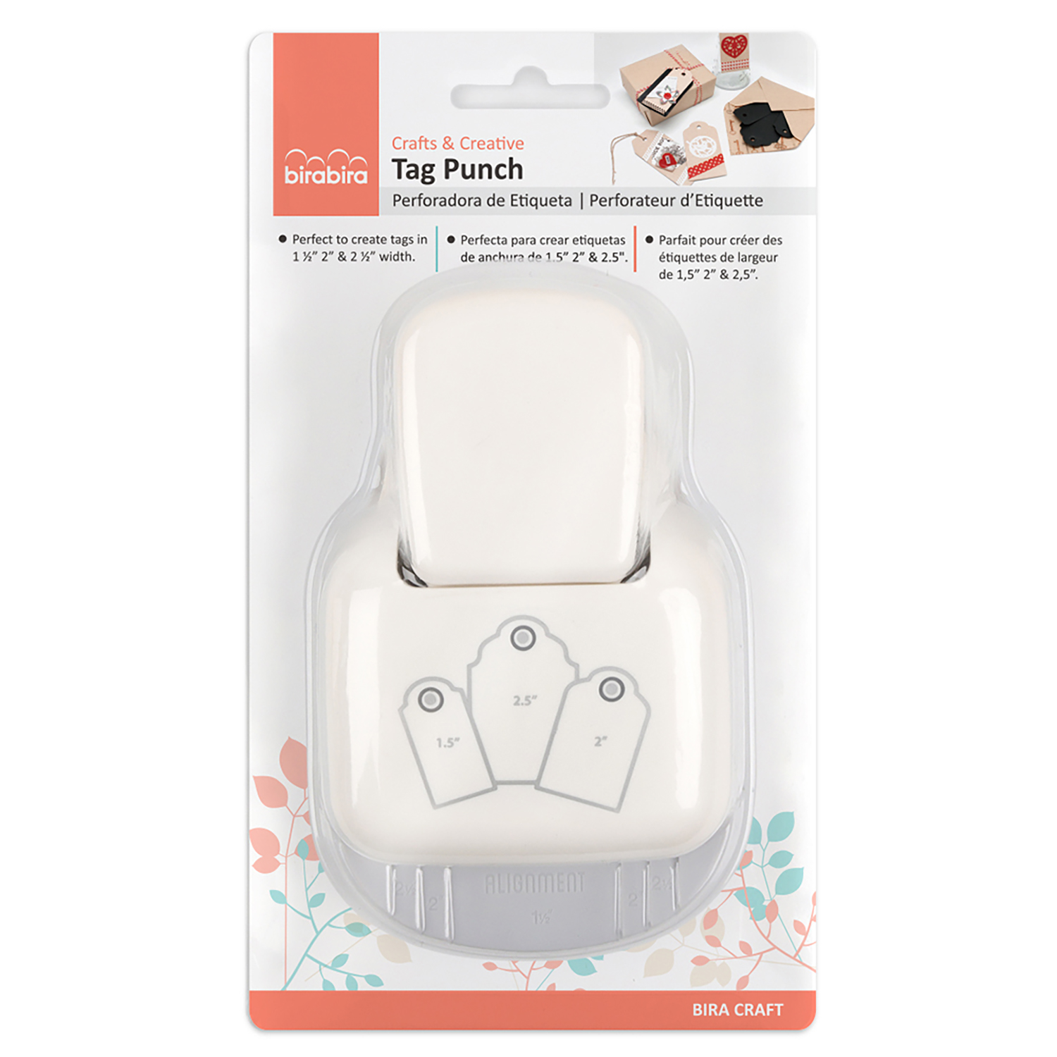 Bira Craft 1.5",2", 2.5" Round Tag Shape Lever Action Craft Punch for Paper Crafting Scrapbooking