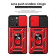 thumbnail image 4 of Reiko Kickstand Ring Holder with Slide Camera Cover TPU Magnetic Car Mount for Apple iPhone 14 Pro in Red, 4 of 4