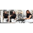 thumbnail image 6 of WIHOLLWomens Short Sleeve Sweater Mock Neck Summer Top Dressy Casual Basic Knit Pullover Shirt Beige Tops, 6 of 8