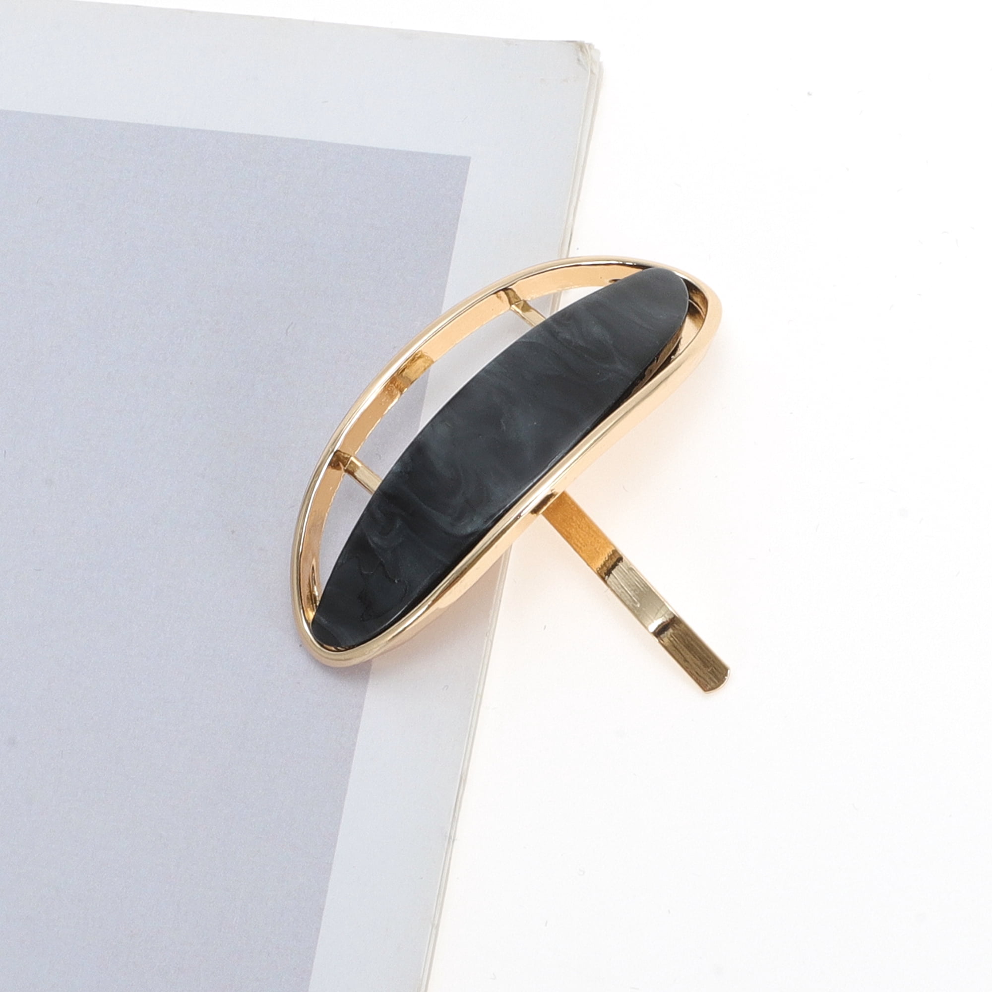 Unique Bargains Stylish Semi-hollow Ponytail Buckle Hair Clip for Women 1 Pc Black