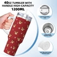 thumbnail image 3 of Fotbe Reindeer Faces Festive Red Pattern 40oz Ice Bully With Handle And Straw Stainless Steel Vacuum Insulated Cup And 2 In 1 Straw Lid, 3 of 8