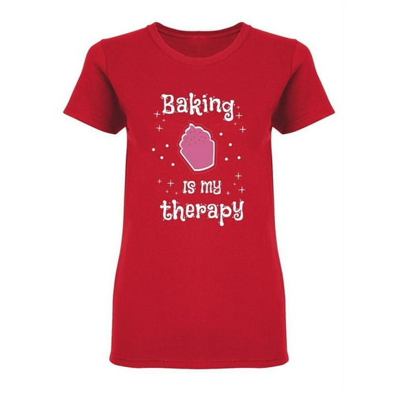 Beautiful Baking Is Therapy Shaped Tee Women's -Image by Shutterstock