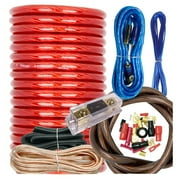 Audiobank 4 Gauge 3000w Amplifier Installation Wiring Amp Kit CCA 4 AWG RED Bundle