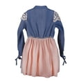 thumbnail image 2 of Richie House Little Girls Blue Denim Pink Tulle Lace Accents Dress 3, 2 of 2