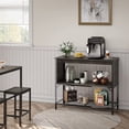thumbnail image 4 of Bestier Farmhouse Portable Small Kitchen Island with Storage Coffee Bar Shelf Black, 4 of 7