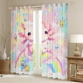 thumbnail image 2 of Erosebridal Cartoon Animal Axolotl Curtains Pack of 2(38x45),Rainbow Stars Print Black Out Curtains,Dreamy Colorful Curtains for Living Room,Super Cozy Room Decorative, 2 of 6