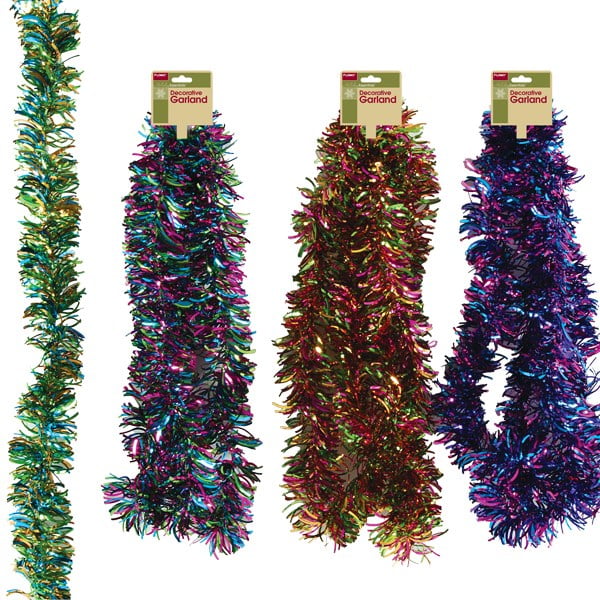DD MultiColor Metallic Waving Tinsel Garland(pack Of 72)