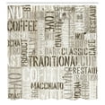 thumbnail image 3 of Ambesonne Wooden Shower Curtain, Coffee Phrase Espresso, 69"Wx84"L, Beige Army Green, 3 of 5