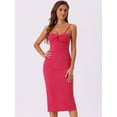 thumbnail image 4 of DARING DIVA Spaghetti Straps Ruched Twist Front Dress XS Hot Pink, 4 of 6