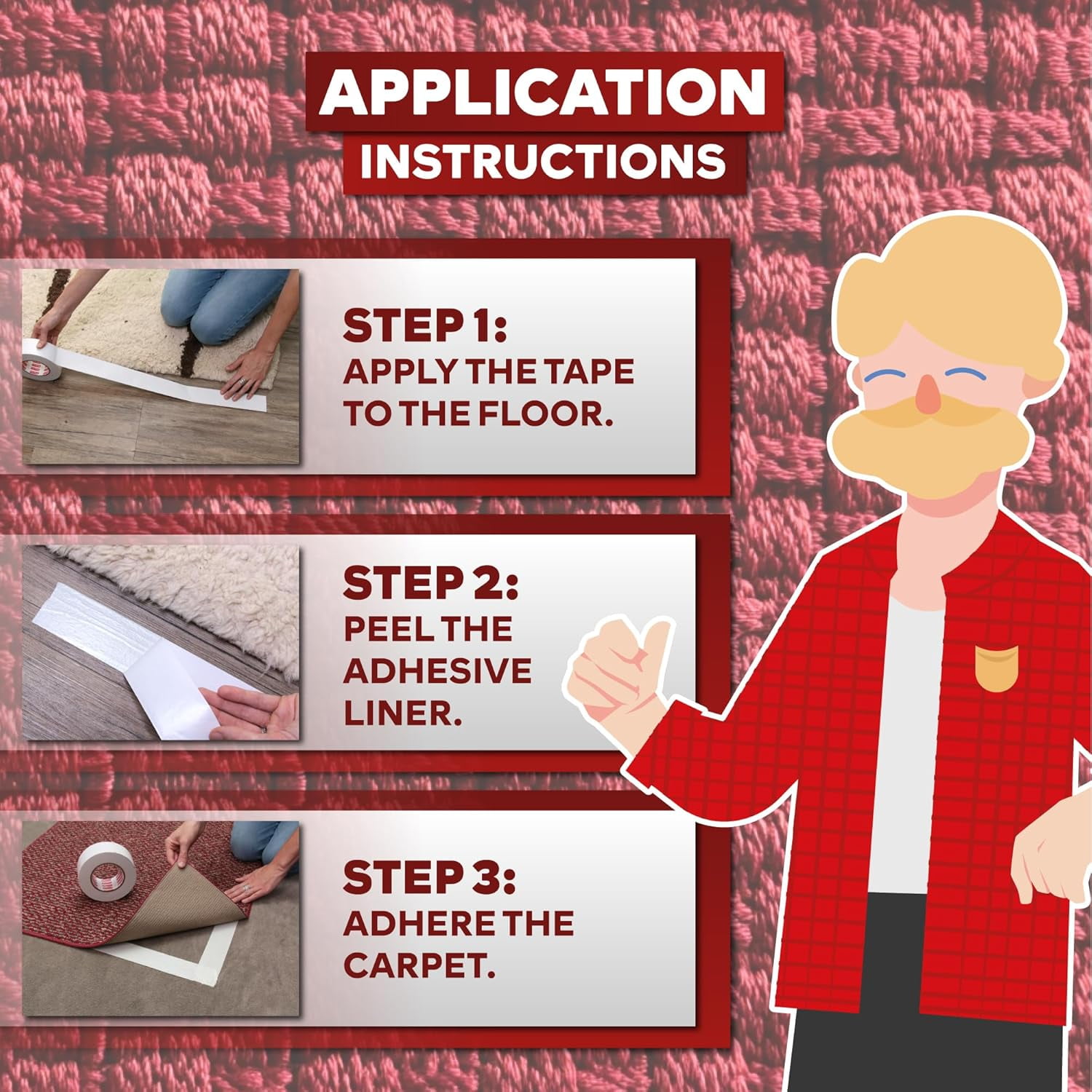 XFasten Carpet Tape, 4-inch x 30 yards for underlayments, hardwood and vinyl flooring