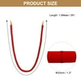 thumbnail image 2 of Unique Bargains 5 Feet Red Velvet Stanchion Rope Crowd Control Barrier Rope with Snap Hooks for Posts Stands, Golden 6 Pack, 2 of 6