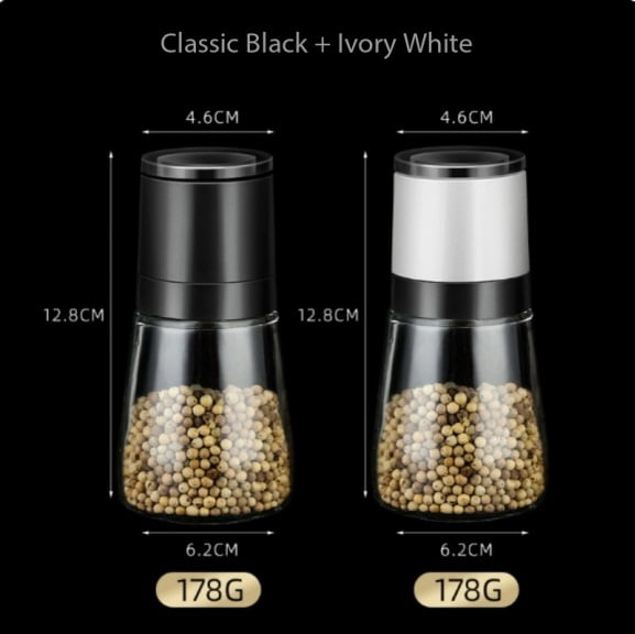 Manual Pepper Grinder - Portable and Easy to Use for Spices, Sea Salt, and More