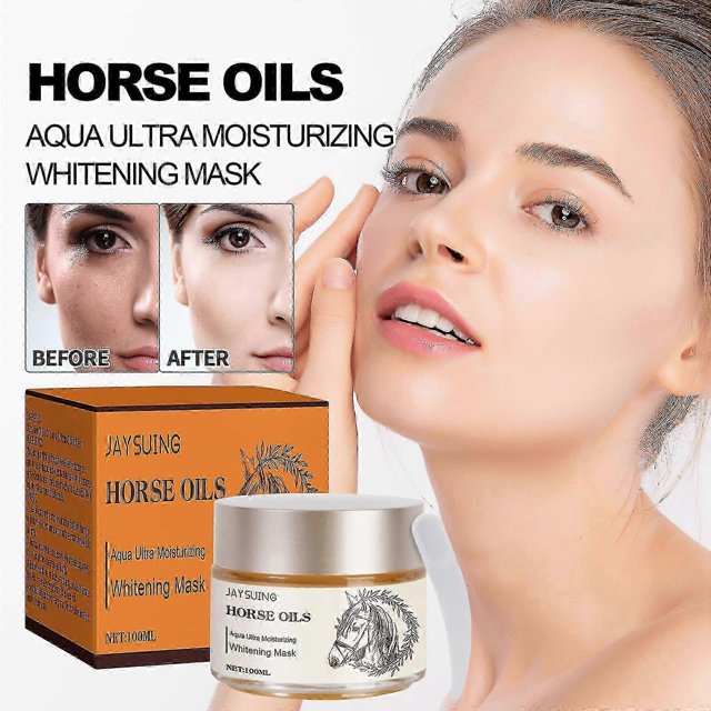Jaysuing Horse Oil Whitening Mask Moisturizes, Firms, And Repairs Dry Skin Moisturizing Sleeping Mask Gel Skin Care Mask