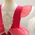 thumbnail image 4 of Girls Flutter Sleeve Princess Dress Tulle Flower Girl Party Dress for 3-10Y, 4 of 6