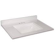 Design House 557637 Camilla Cultured Marble Vanity Top 31" Drip Free Edge, Solid White