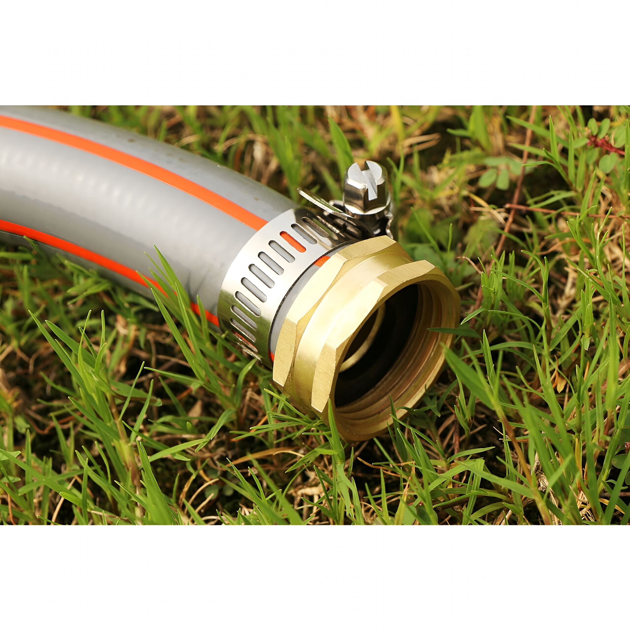 ICERUN Garden Hose Quick Connect Repair Fittings Set, 3/4in Brass Male And Female Ends with Clamps