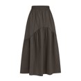 thumbnail image 5 of Efsteb Skirts for Women High Waist Pleated Long Skirt Comfy Casual Fashion Spring Fall Solid Color Skirts (Dark Gray,M), 5 of 6