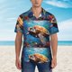 thumbnail image 2 of Fotbe Colorful Underwater Sea Turtle Camisa Hawaiana para Hombre Unisex – Camisa Casual de Verano con Botones de Manga Corta de Algodón y Lino,Large, 2 of 7